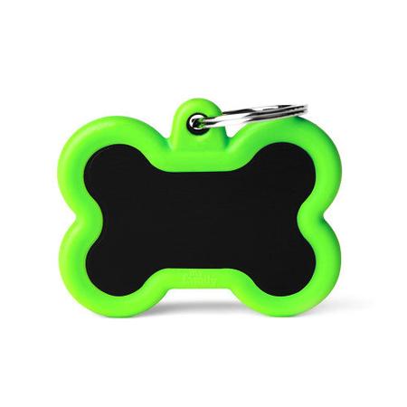 Hush Tag Green & Black Bone Dog Tag