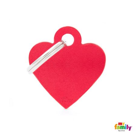 Small Red Heart Aluminum Tag