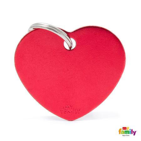Large Red Heart Aluminum Tag