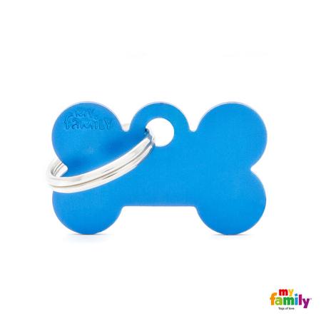 Small Blue Bone Aluminum Tag