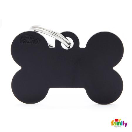 Large Black Bone Aluminum Tag
