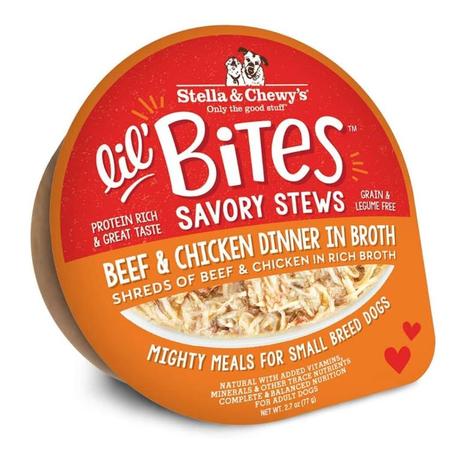 Lil Bites Savory Stews Beef & Chicken Dinner in Broth