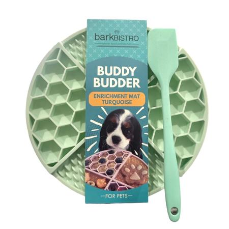 Buddy Budder Enrichment Mat With Spatula – Turquoise