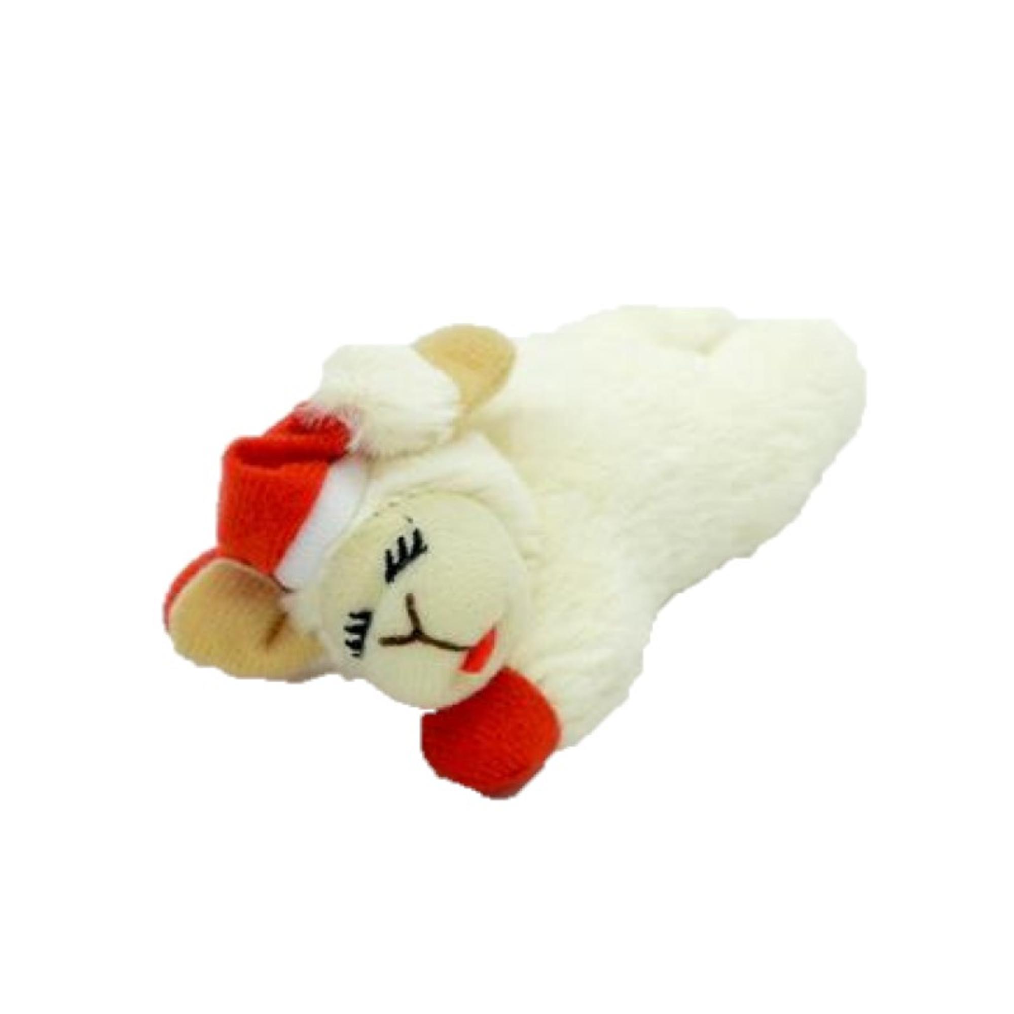 Holiday Lamb Chop with Santa Hat Cat Toy