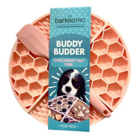 Buddy Budder Enrichment Mat With Spatula – Pink