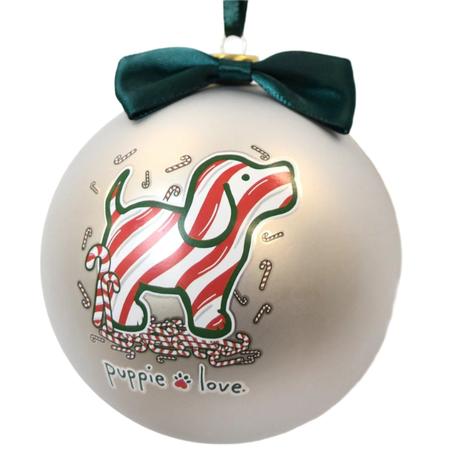 Candy Cane Pup Ornament