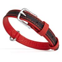 Soft Leather Dual-Color Flat Collar - Red (Item #193756145276)
