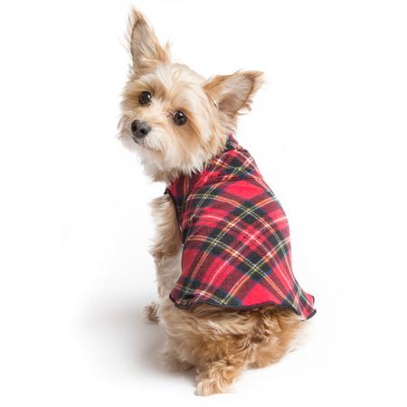 Red Tartan Stretch Fleece Pullover