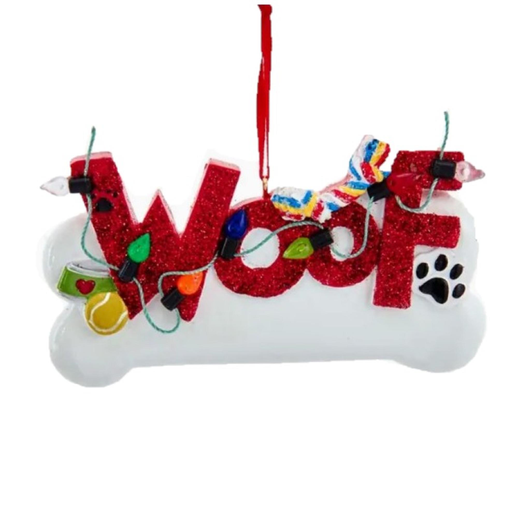 Resin Dog Woof Ornament