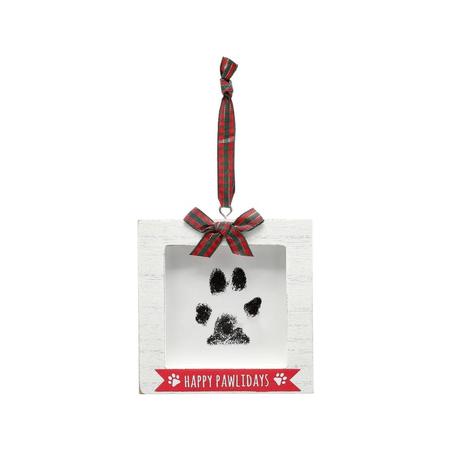 Happy Pawlidays Pawprint Ornament