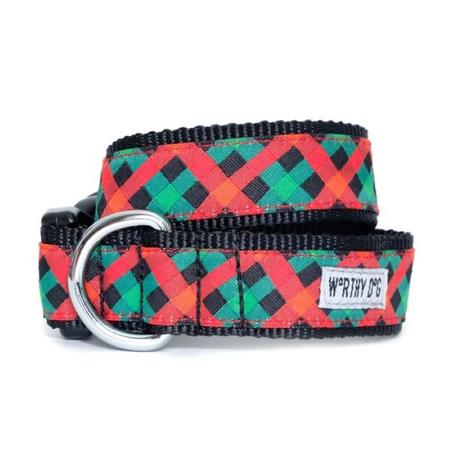 Holiday Check Dog Collar
