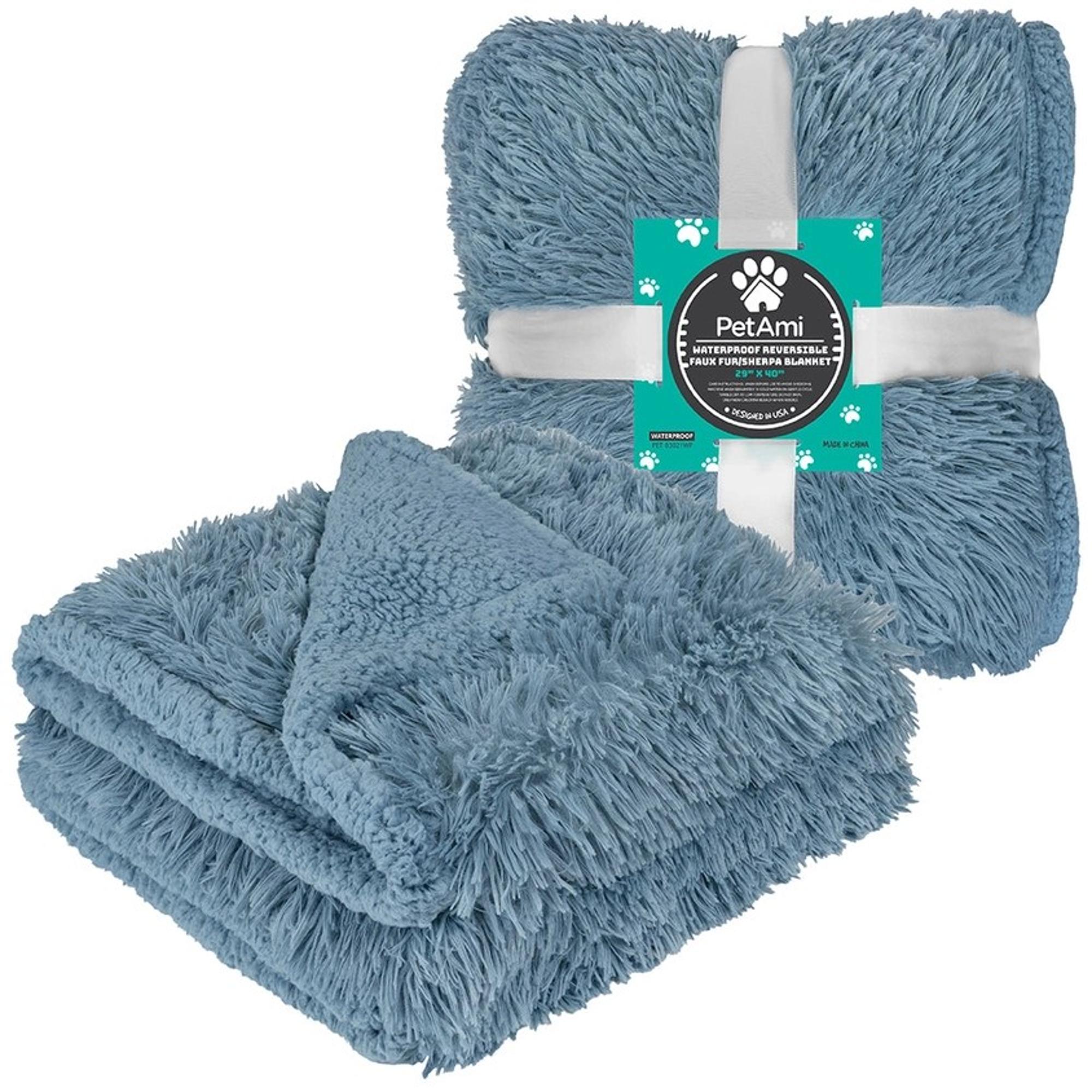Waterproof Faux Fur Blanket Dusty Blue