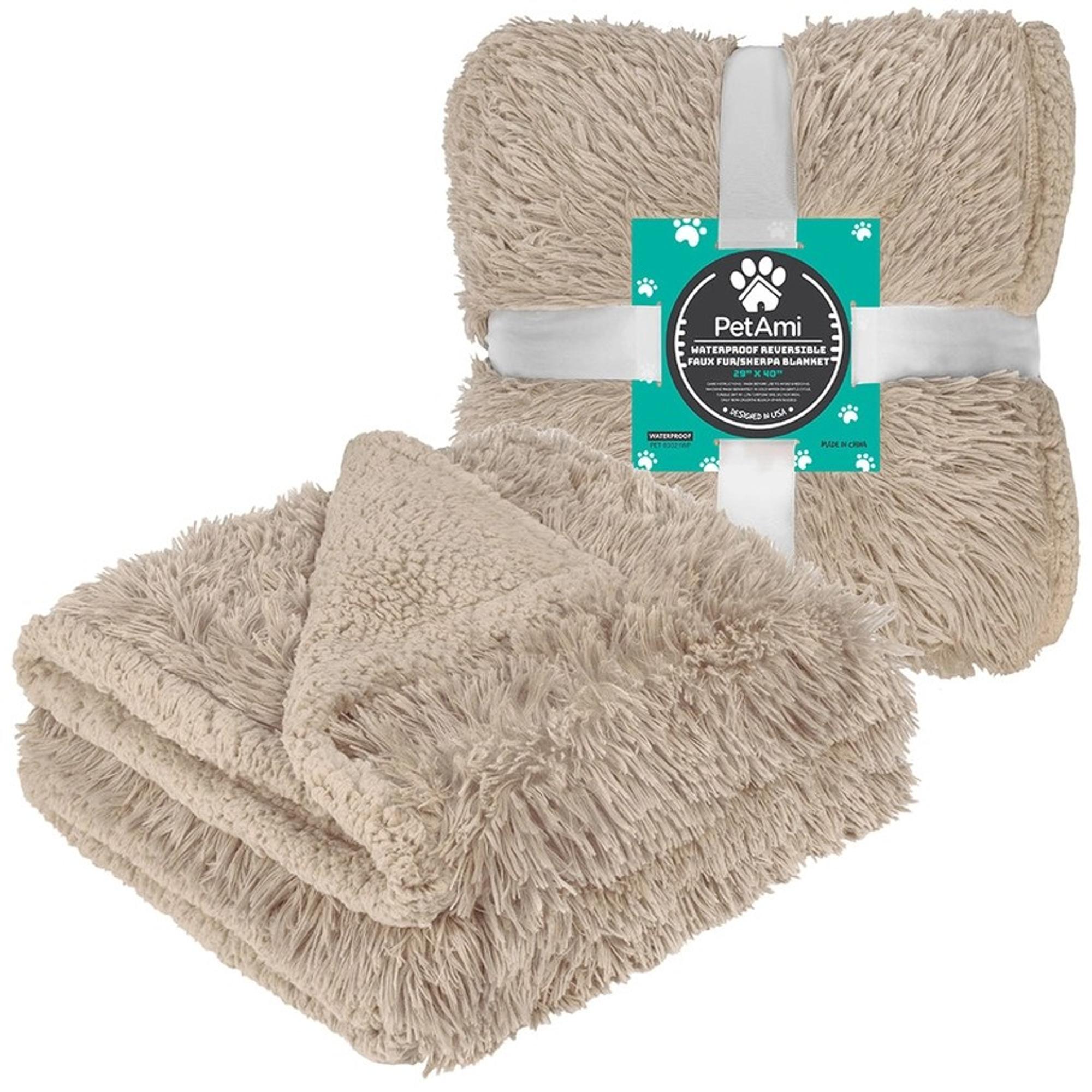 Waterproof Faux Fur Blanket Taupe
