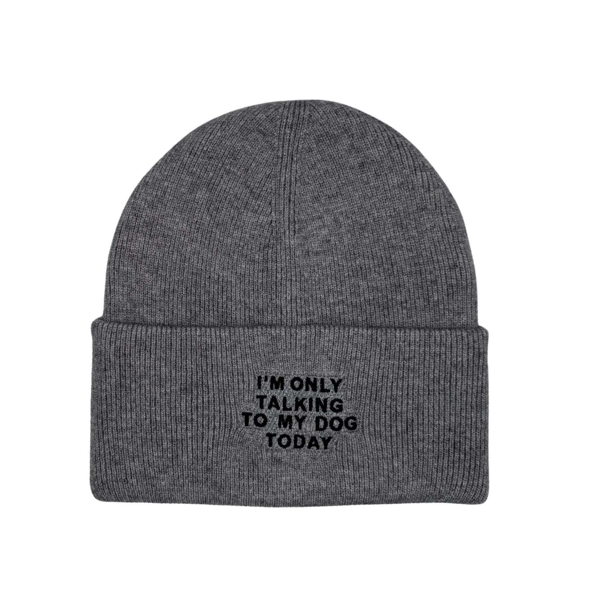 I’m Only Talking to My Dog Today Embroidered Beanie