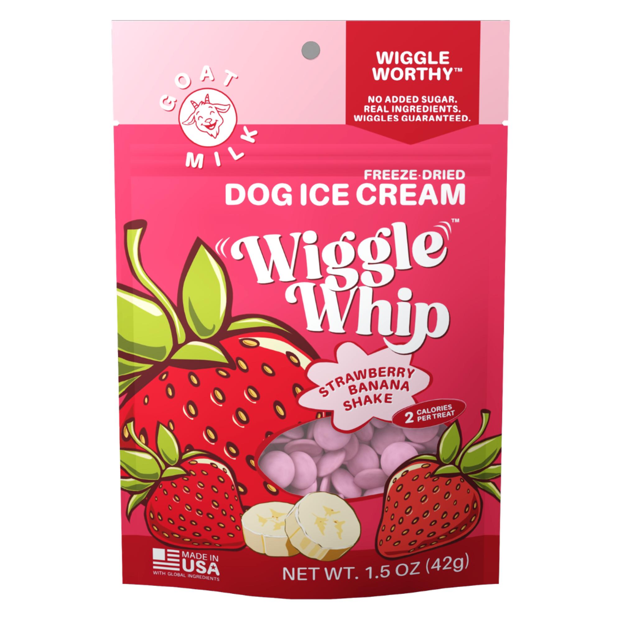 Wiggle Whip Freeze-Dried Dog Ice Cream- Strawberry Banana Shake