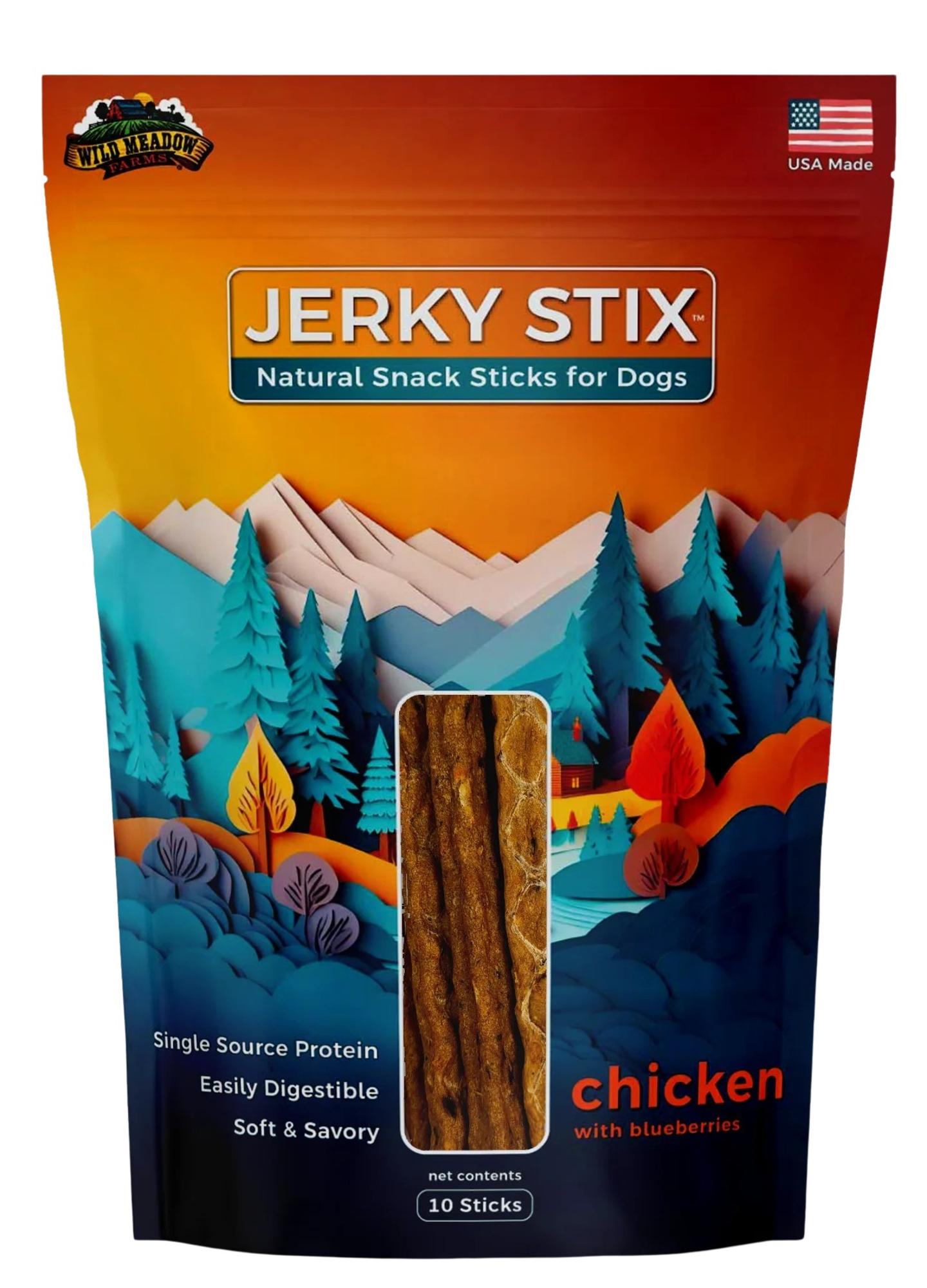 Jerky Stix Chicken with Blueberries